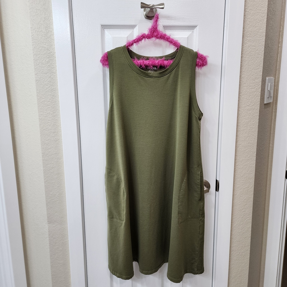 XL-Long Sierra Tank Dress in Cool Olive